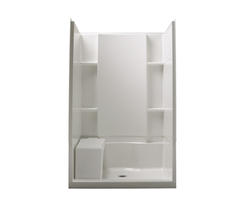 Sterling™ Accord® 48" x 36" White Seated Shower with Center Drain at ...