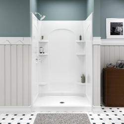 MAAX Begonia Carbon 36W x 36D x 72H White Neo-Angle Shower Kit with  Corner Drain & Chrome Enclosure (5-Piece) at Menards®