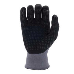 GRX Large Black Nitrile Dipped Nylon Construction Gloves, (1-Pair) at