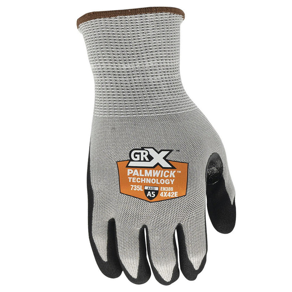 GRX X-large Silver Nitrile Dipped Hppe Construction Gloves