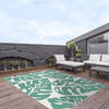 Korhani Matthew Green/White 5' x 7' Patio Rug