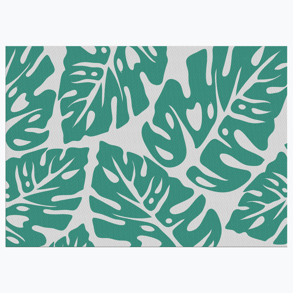 Korhani Matthew Green/White 5' x 7' Patio Rug