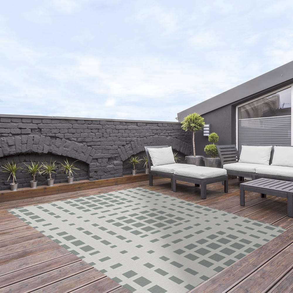 Korhani Dylan Gray/Cream 5' x 7' Patio Rug