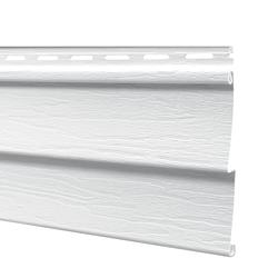 Harbor Ridge™ Double 4" x 12'6" White Vinyl Siding