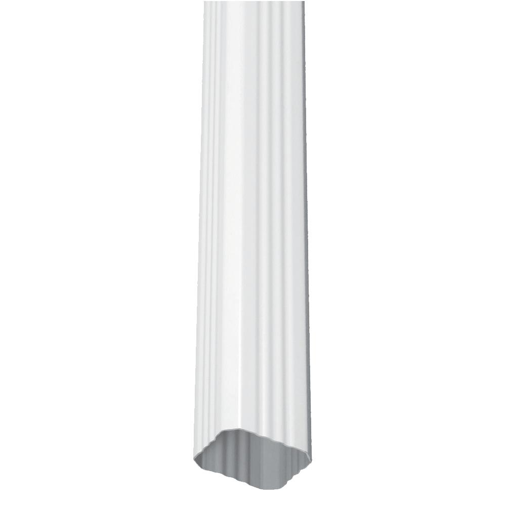 KP K-Snap® 10' White Ribbed Vinyl Gutter Downspout