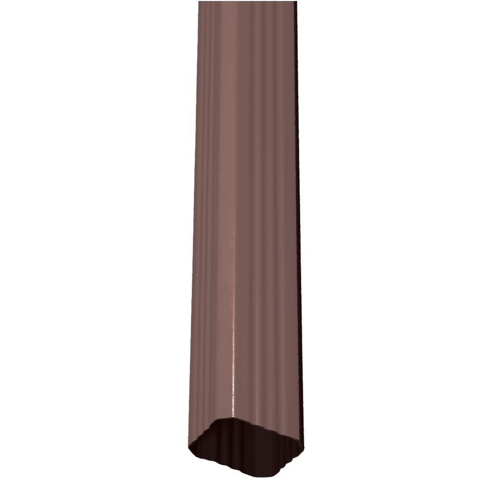 KP K-Snap® 10' Brown Ribbed Vinyl Gutter Downspout