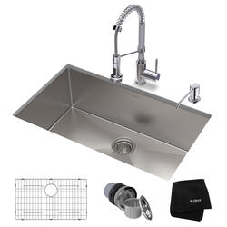 Kraus® Standart Pro All-In-One Undermount 32" Stainless Steel Single ...