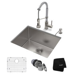 Kraus® Standart Pro All-In-One Undermount 23" Stainless Steel Single ...