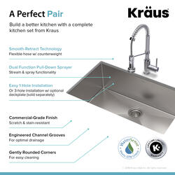 Kraus 30-Inch Undermount Single Bowl Stainless Steel Kitchen Sink