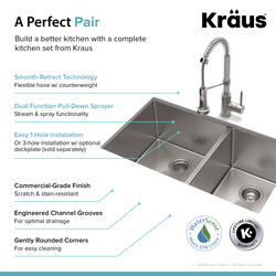 Kraus® Standart Pro All-In-One Undermount 33" Stainless Steel Double ...