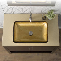 Kraus 22"W x 14"D Gold Rectangular Glass Vessel Sink at Menards®