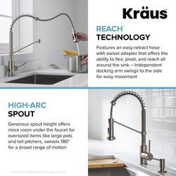 Kraus® Bolden Touchless One-Handle Pull-Down Spot Free Stainless Steel ...