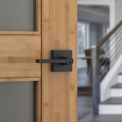 Kwikset® Halifax Entry Door Lever with SmartKey® in Matte Black at