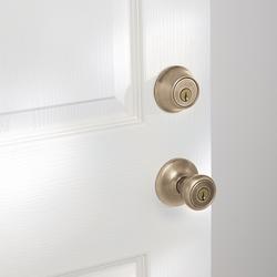 Kwikset® Tylo Antique Brass Entry Door Knob and Single Cylinder