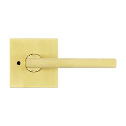 Kwikset® Halifax Square Bed & Bath Privacy Lever in Satin Brass at