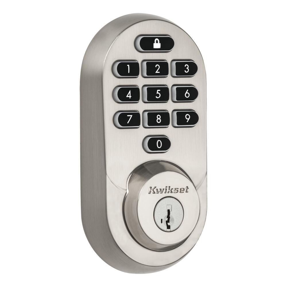 Kwikset® HALO Satin Nickel Wi-Fi Keypad Electronic Door Deadbolt with SmartKey Security™