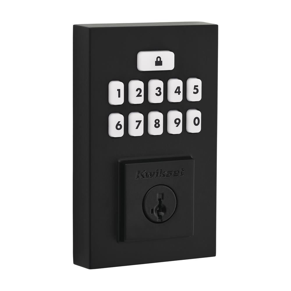 Kwikset® 260 Matte Black SmartCode® Contemporary Electronic Deadbolt with SmartKey Security™