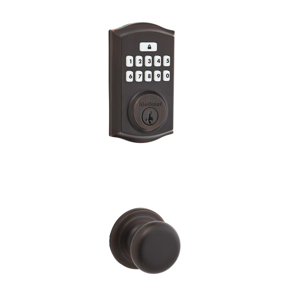 Kwikset® 260 Venetian Bronze SmartCode® Traditional Electronic Deadbolt and Juno Passage Knob with SmartKey Security™