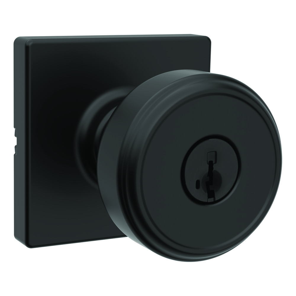 Kwikset® Maven Matte Black Square Keyed Entry Door Knob at Menards®