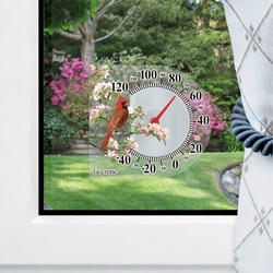 90178 6 in. Diameter Outdoor Thermometer With Birds Inset Design