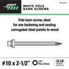 Grip Fast® #10 x 2-1/2" Hex Drive White Pole Barn Screw - 22 lb. Bucket