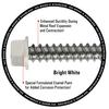 Lakeside Construction® Wood-X™ #10-16 x 1-1/2" Hex Drive Bright White Stainless Steel Pole Barn Screw - 1 lb.
