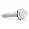 Grip Fast® #10 x 1-1/2" Hex Drive White Pole Barn Screw - 25 lb. Bucket