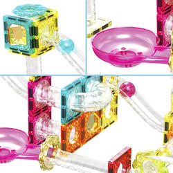 PicassoTiles® Marble Run Travel Size Magnetic Tiles Building