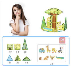 PicassoTiles® Safari Explorer Magnetic Tile Building Blocks
