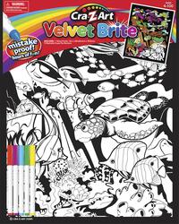 Velvet Fun Coloring Art 8 Pack with Markers ~ Nature (Raccoon Eating Corn,  Bird Feast, Bees in Flowers, Stork, Watering Flowers, Turtle Beach, Prairie