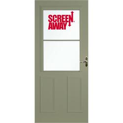 LARSON® Timberline Screen Away® 36" x 80" Sandstone Retractable Screen Highview Storm Door with Brushed Nickel Handle