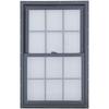 Performax™ 30"W x 48"H Black Vinyl Double-Hung Window with Nailing Flange and Grilles