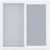 Performax™ 48"W x 48"H White Left Sliding Window with Nailing Flange and Brickmould