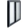 Performax™ 36"W x 36"H Black Left Sliding Window with Nailing Flange and Brickmould