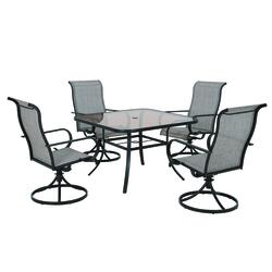Backyard Creations® Chapman Brown 5-Piece Dining Patio Set with Beige Fabric
