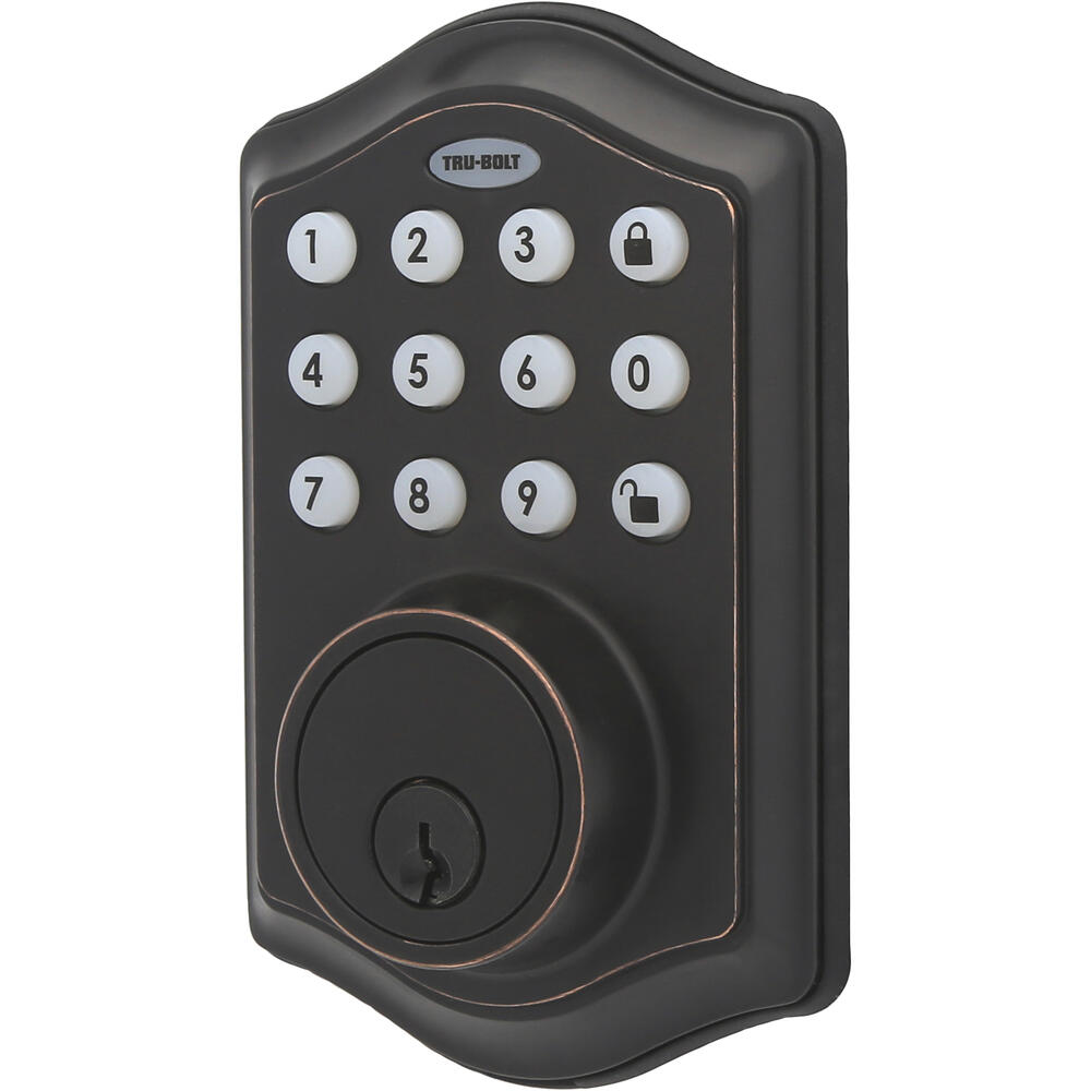 Tru-Bolt® Oil Rubbed Bronze Classic Electronic Keypad Door Deadbolt