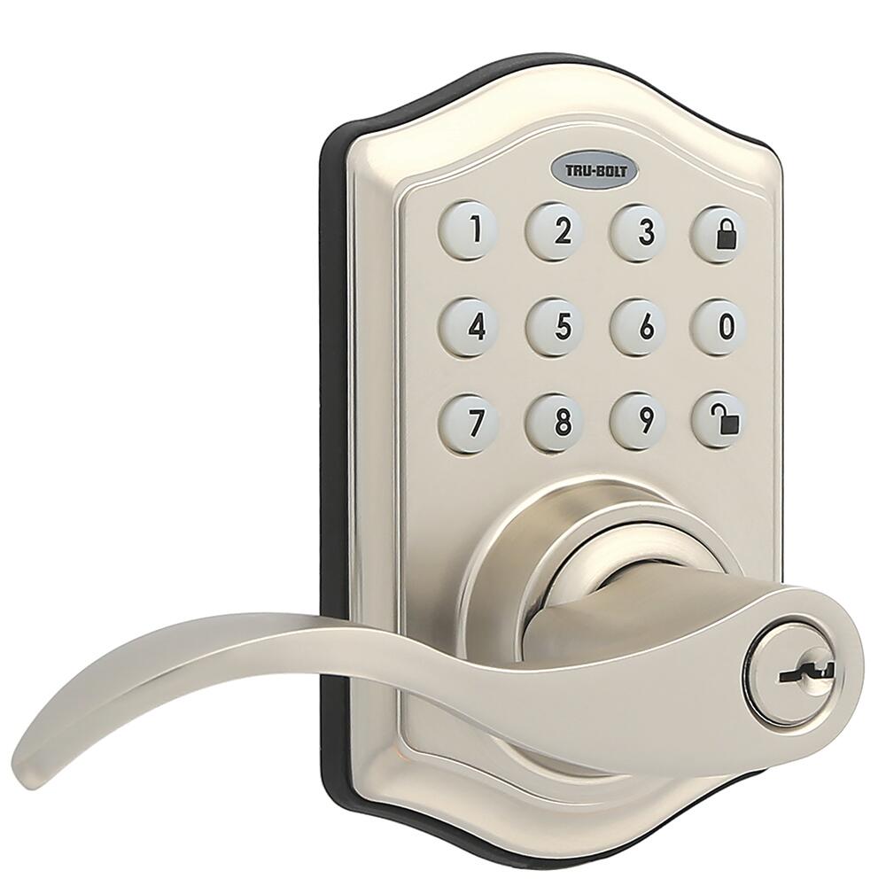 Tru-Bolt® Trinidad Satin Nickel Classic Electronic Keypad Entry Door Lever