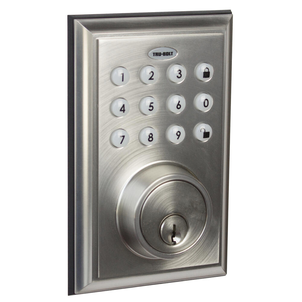 Tru-Bolt® Satin Nickel Bluetooth Electronic Door Deadbolt