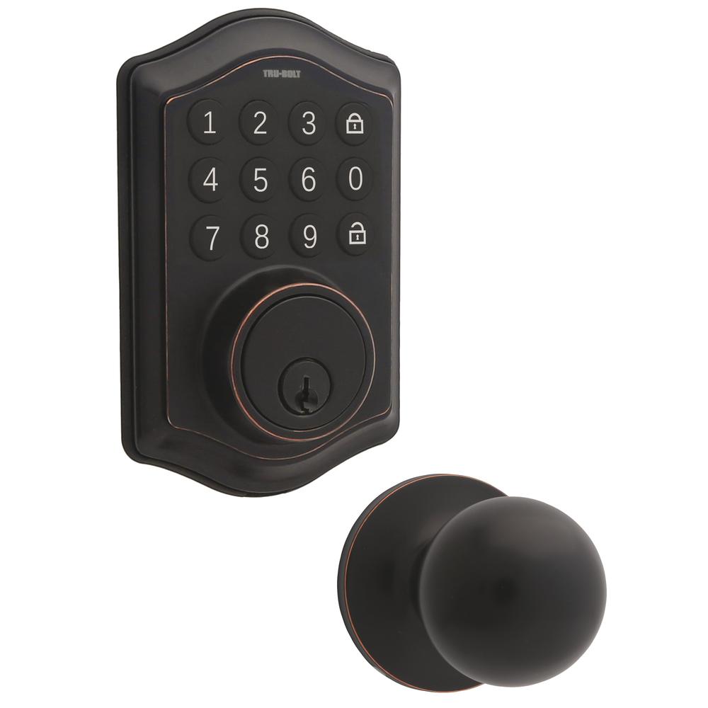 1.5 in. Oil-Rubbed Bronze Classic Knob Door Lock Home Security Kit 1.5 in. Oil-Rubbed Bronze Classic Knob Door Lock Home Security Kit