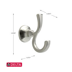 Delta® Mandara Brushed Nickel Double Robe Hook