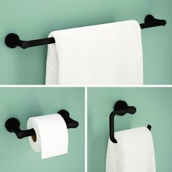 Delta® Caffrey® 3-Piece Matte Black Bathroom Hardware Set at Menards®
