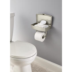 Delta® Porter® Brushed Nickel Toilet Paper Holder with Storage at