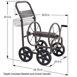 250' Lightweight Steel Portable 4 Wheel Water Hose Reel Cart w
