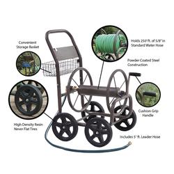840-L Four Wheel PU Hose Cart with Storage Basket