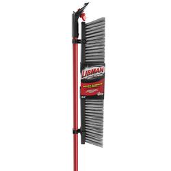 Outdoor Stiff-Bristle Poly Push Broom, 24, Red, Each - mastersupplyonline