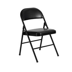 Peakform® Black Steel and Vinyl Folding Chair - 250 lb Capacity