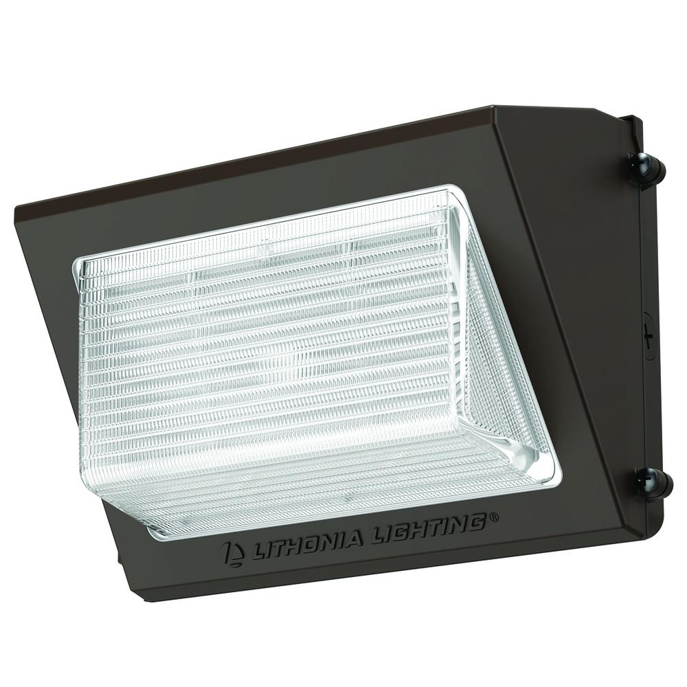 Lithonia Lighting 6200-Lumen 51-Watt Bronze LED Wall Pack Light Lithonia Lighting 6200-Lumen 51-Watt Bronze LED Wall Pack Light