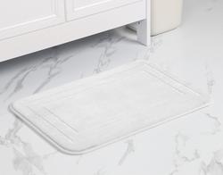 Fabbrica Home Memory Foam Bath Mat in White, 17 x 24 in