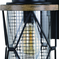 Patriot Lighting® Bodhi Black & Replica Wood Outdoor Wall Light at