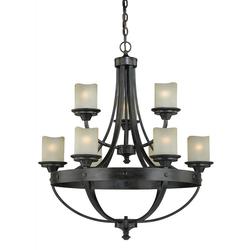 Patriot Lighting® Lancaster 9-Light Black Walnut Chandelier